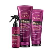 Eudora kit siage pro cronology shampoo+condicionador+leave-in
