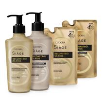Eudora Kit Siàge Reconstrói os Fios: Shampoo 400ml + Refil Shampoo 400ml + Condicionador 400ml + Refil Condicionador 400ml