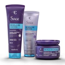 Eudora Kit Siàge Revela os Cachos: Shampoo 250ml + Máscara 250g + Condicionador 200ml
