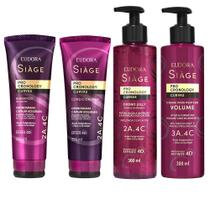 Eudora Siàge Pro Cronology Curvas Kit Shampoo + Condicionador + Finalizador + Creme de Pentear Volume