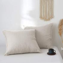 Euro Shams Simple & Opulence, 100% linho francês, 66 x 66 cm, pacote com 2