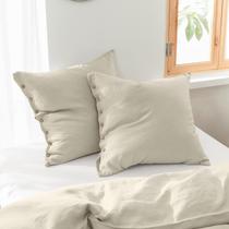 Euro Shams Simple & Opulence, 100% linho natural lavado em linho x2