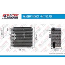Evaporador Clio Nacional Sem Os Tubos Trazeiro Master R134A Fluxo Paralelo Referencia 195X180X90Mm
