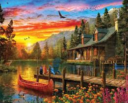 Evening Sunset Cabin Jigsaw Puzzle 1000/500/300 Peças Jogo Familiar Desafiador Para Quarto E Sala De