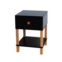 Evo Mesa de Cabeceira Preto 1 Gaveta Alta