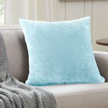 Evolive Soft Micromink, pele sintética, capa de veludo sintético Euro Sham, substituição de fronha com fecho de zíper (26" x 26" Euro Sham, azul claro)