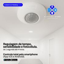 Exatron Sensor de Presença de Teto 360º Smart Acionamento por Movimento, Automação de Luz Exatron Sensor de Presença de Teto 360º Smart Acionamento por Movimento, Automação de Luz