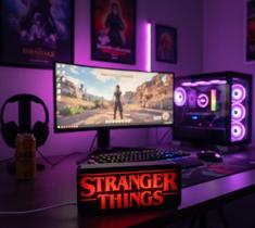 Exclusiva Lightbox Led, Luminaria STRANGER THINGS Cor, Vermelho/Ptreto 127V