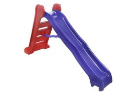 Excorregador Playground infantil tamanho garnde Azul c/ Vermelho para crianças de 02 a 12 anos de idade SUPORTA ATÉ 90 K - Valentina Brinquedos