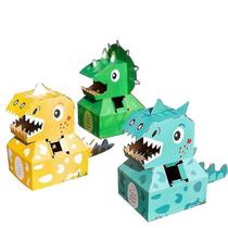 Exercitadores de mão crianças dinossauro vestir-se vestível diy papelão papel roupas brinquedos desempenho infantil