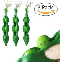 Exercitadores de mão fidget brinquedos 3pcs squeeze-a-bean soja alívio do estresse chaveiro corrente móvel verde
