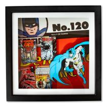 Exibição de arte de parede DC Comics Batman 120 Wood Frame 3D Exibição de arte de parede DC Comics Batman 120 Wood Frame 3D