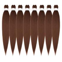 Exibição de cabelo com trança pré-esticada Coco Auburn Brown 107 cm