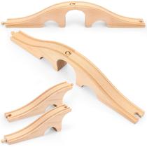 Expansão de ponte de trilhos de trem de madeira Liliful para trens de brinquedo