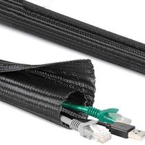 Expansível Isolado Braid Sleeving, Proteção de cabos, PET Wire Gland, apertado, preto, 19mm, 3m