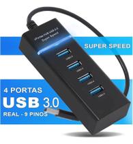 Expansor Hub Usb 3.0 4 Portas Com Led Super Rápido 5.0 Gbps - Envio Rápido