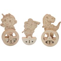 Experimentos científicos STEM para crianças - 3 peças de brinquedos autoequilibrados de madeira DIY