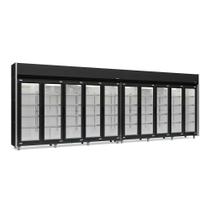 Expositor 10 Portas Preto GEAS10P 4 Prateleiras 220v Gelopar