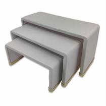Expositor 3 Bancadas Forrado Off White