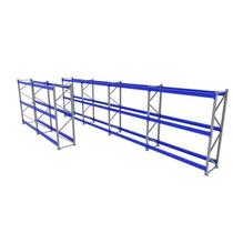 Expositor 6 mini porta pallet 250 kg 180x200x60 (CxLxP) cinza com azul sem bandejas