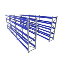 Expositor 6 mini porta pallet 250 kg 180x200x60 (CxLxP) cinza com azul sem bandejas