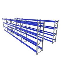 Expositor 8 mini porta pallet 250 kg 180x200x60 (CxLxP) cinza com azul sem bandejas