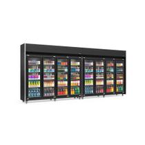 Expositor 8 Portas All Black GEAS8PLB 4 Prateleiras Gelopar 220V