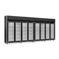 Expositor 8 Portas Preto GEAS8P 4 Prateleiras 220v Gelopar