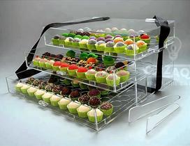 Expositor Acrílico para 150 Brigadeiros Nº5 com Alça e Pegador