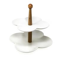 Expositor alimentos muffin e cupcake cerâmica 2 andares decoração mesa posta 28cm