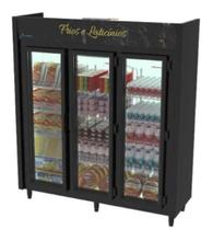 Expositor Auto Servico Linha Blanc Preto 3 Portas Frios e Laticinios K3331 Kofisa