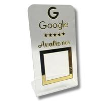 Expositor AVALIAÇOES GOOGLE - Cristal com Dourado Expositor AVALIAÇOES GOOGLE - Cristal com Dourado