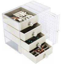 Expositor Bijuteria Porta Joia Acrilico Organizador 4 Gaveta Anel Brinco Pulseira Colar Estojo Transparente Veludo Luxo Expositor Bijuteria Porta Joia Acrilico Organizador 4 Gaveta Anel Brinco Pulseira Colar Estojo Transparente Veludo Luxo