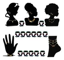 Expositor Busto Brinco Colar Anel Relógio P/ Joia Kit 18un