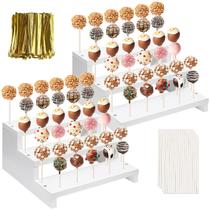 Expositor Cake Pop Khay-Rovies, 3 camadas, madeira branca, 33 furos