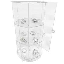 Expositor Carrossel Giratório Relógios Acrílico Transparente Três Andares