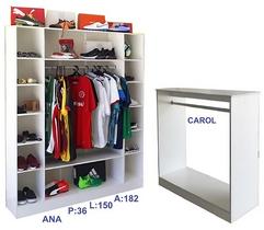 Expositor Com Cabideiro Loja Roupa Closed Balcão Arara