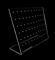 Expositor de Acrílico para 30 Pares de Brinco cor Transparente