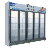 Expositor de Bebidas 5 Portas Polofrio Refrigerador de Bebidas Cinza 110v