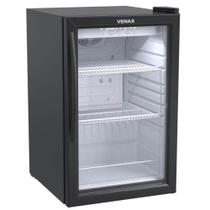 Expositor De Bebidas Venax 100 Litros Vv Led Branco Preto Fosco 110V 25926