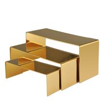 Expositor de bolsa K KAIDIYIN em aço inoxidável dourado, conjunto de 3 Expositor de bolsa K KAIDIYIN em aço inoxidável dourado, conjunto de 3