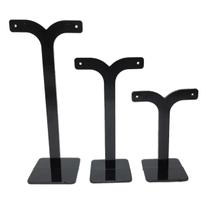 Expositor de Brinco de acrílico kit 3 tamanhos cor Preto