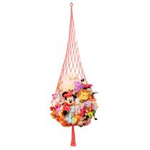 Expositor de brinquedos de pelúcia Stuffed Animal Net Hammock Macramé rosa