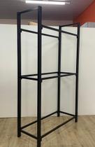 Expositor de Pneus 3 Andares Desmontável - Tubo de Aço Retangular - Modelo 14 (REF. 1004027) Rampas Maki