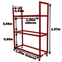 Expositor de Pneus 3 andares Fabricado em tubo de aço desmontável - Modelo 04 - Maki - REF.1004004