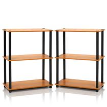 Expositor de prateleira Furinno Turn-N-Tube de 3 camadas Light Cherry Expositor de prateleira Furinno Turn-N-Tube de 3 camadas Light Cherry