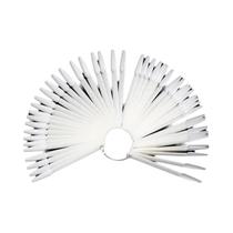 Expositor De Unhas Postiças Transparente Natural Com Anel Para Amostras De Esmalte Em Gel E Prática