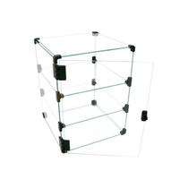Expositor de Vidro C/ Porta - C/ Conectivo Preto - 0,30 x 0,40 x 0,30m - AMZ