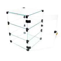Expositor de Vidro C/ Porta e Cadeado - C/ Conectivo Preto - 0,30 x 0,40 x 0,30m - AMZ