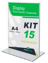 Expositor Display A4 Toten de Mesa Balcão Escritório Acrílico Formato T
